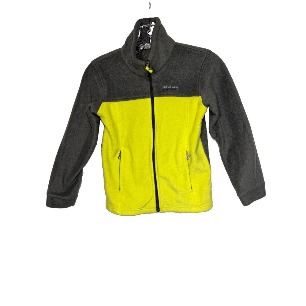 Columbia Baby Boy Steens Mtn Color Block  Fleece Jacket Size S 8Yellow Gray